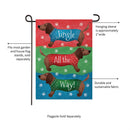 Jingle All The Way Dachshund Suede Garden Flag_x000D_