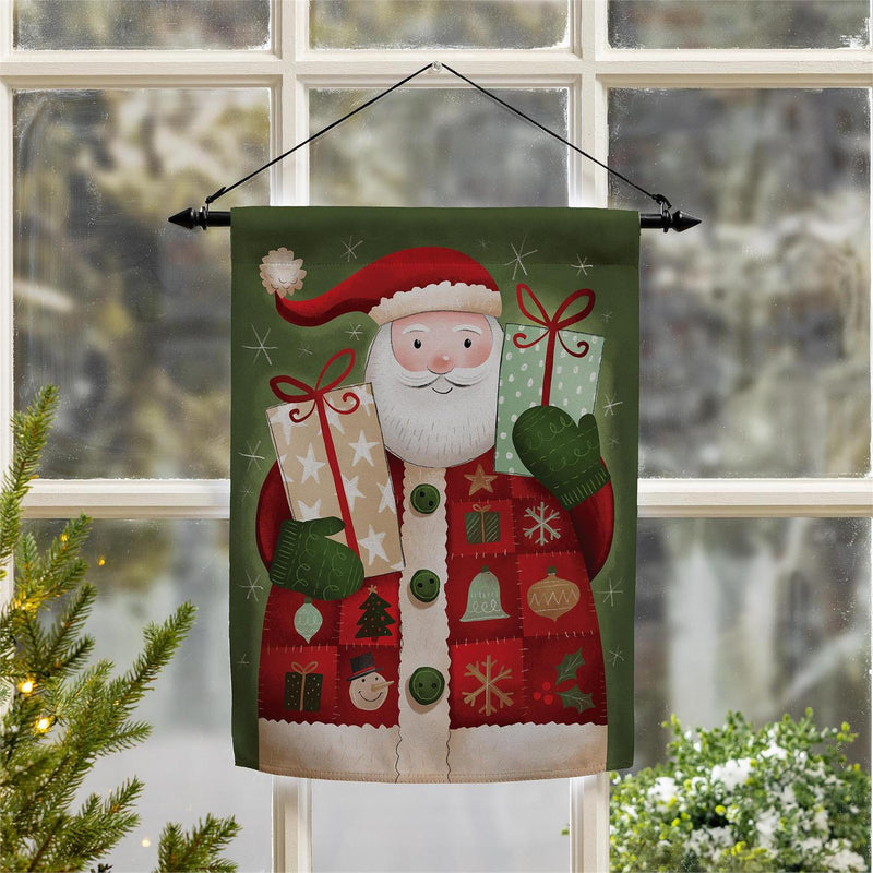 Giving Santa Suede Garden Flag
