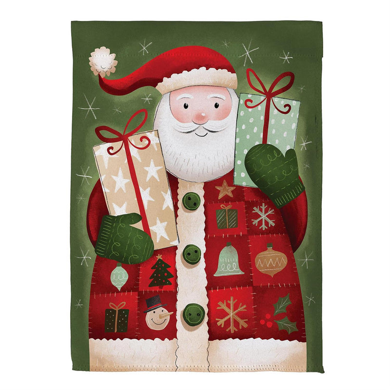 Giving Santa Suede Garden Flag