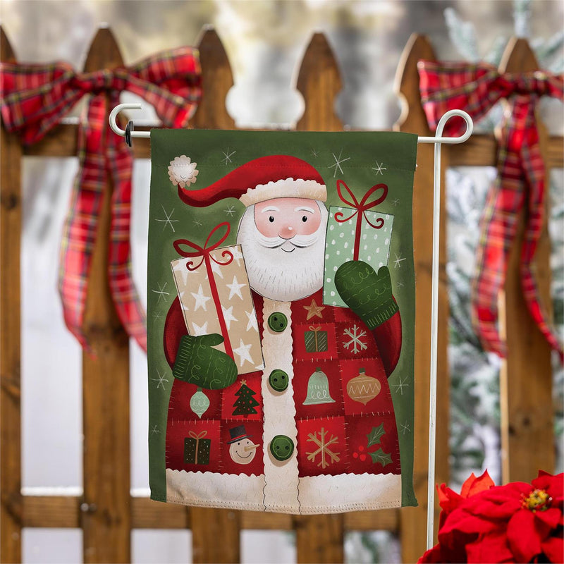 Giving Santa Suede Garden Flag
