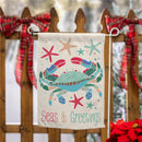 Seas & Greetings Suede Garden Flag