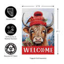 Bundled Up Highland Cow Suede Garden Flag_x000D_