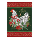Floral Christmas Chicken Suede Garden Flag_x000D_