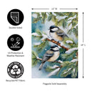 Winter Chickadee Friends Suede Garden Flag_x000D_