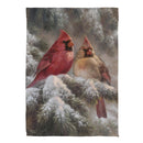 Frosted Cardinals Suede Garden Flag_x000D_