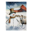 Winter Farm Suede Garden Flag