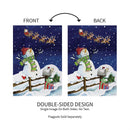 Santa & Snowman Suede Garden Flag_x000D_
