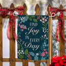 Find Joy Suede Garden Flag