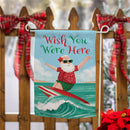 Surfing Santa Reversible Suede Garden Flag