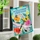 Greenhouse Garden Welcome Friends Applique House Flag