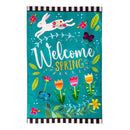 Welcome Spring Bunny Applique House Flag
