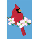 Cardinal With Dogwood Basic Applique House Flag