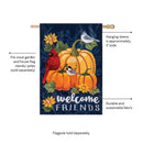 Welcome Friends of Fall Applique House Flag