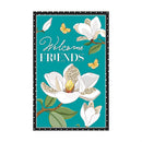 Leopard Magnolia Welcome Applique House Flag