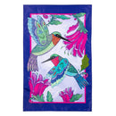 Colorful Hummingbird Applique House Flag