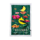 Finches and Flowers Applique House Flag