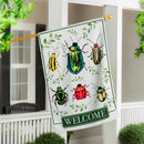 Garden Beetles Applique House Flag