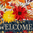 Fall Floral Applique House Flag
