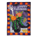 Happy Halloween Witches Boots Applique House Flag