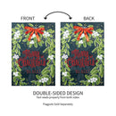 Merry Christmas Mistletoe Applique House Flag