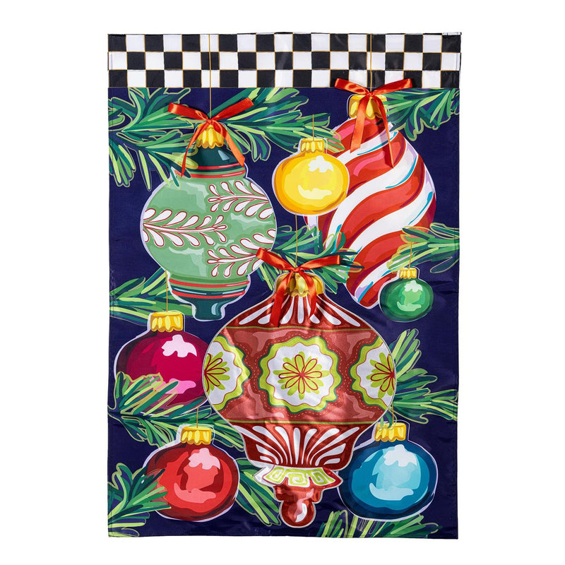 Happy Holidays Ornaments Applique House Flag