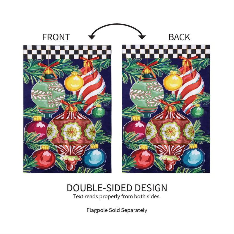 Happy Holidays Ornaments Applique House Flag