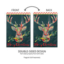 Patterned Reindeer Applique House Flag