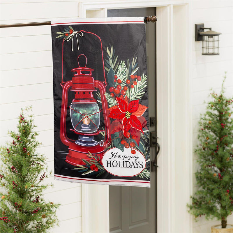 Christmas Carriage Lantern Applique House Flag