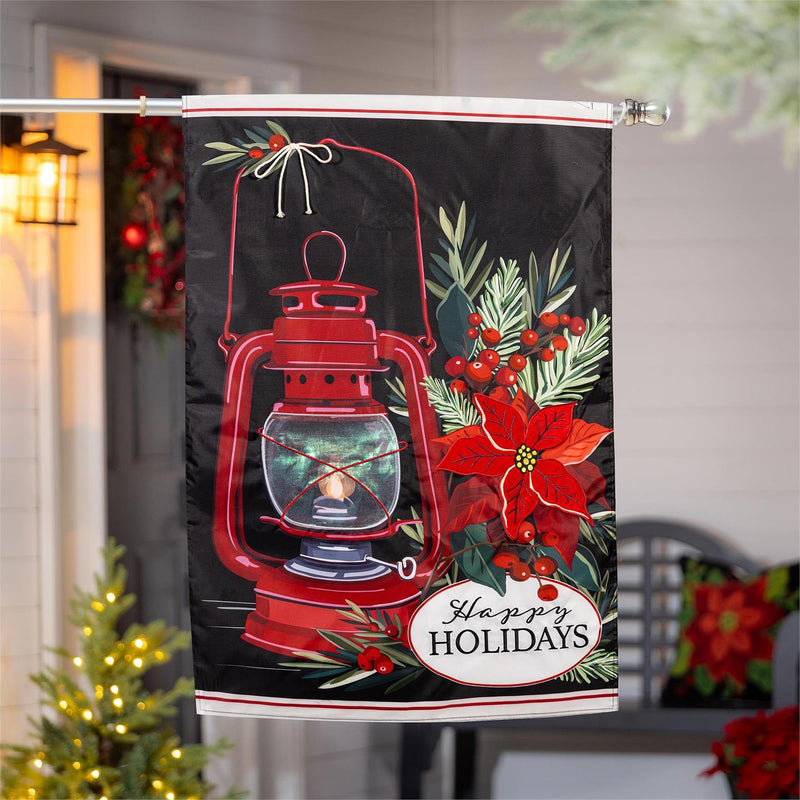 Christmas Carriage Lantern Applique House Flag