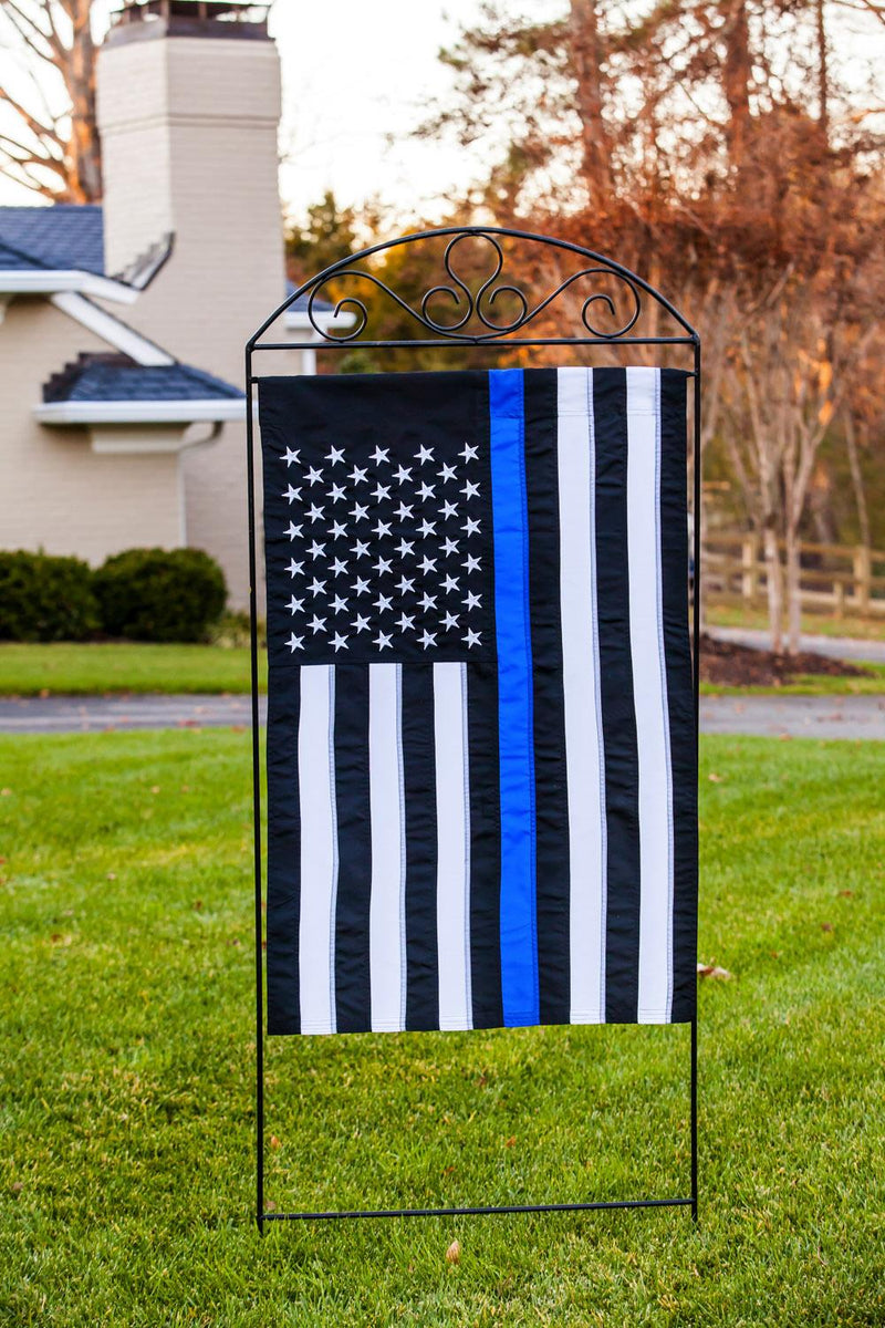 Thin Blue Line House Applique Flag