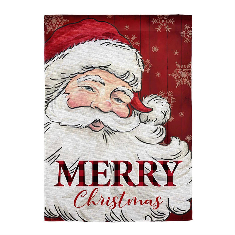 Cheerful Santa Applique House Flag