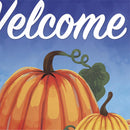 Welcome Pumpkin Patch Applique House Flag