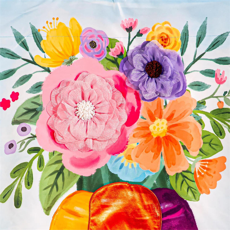 Floral Carrot Bunch Applique House Flag