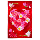 Heart A Flutter Floral Applique House Flag