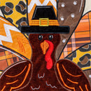 Give Thanks Patterned Turkey Applique Garden Flag_x000D_