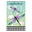 Dragonflies and Wildflowers Applique Garden Flag