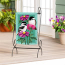 Chickadee Friends Applique Garden Flag