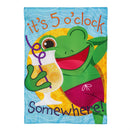 5 o Clock Frog Applique Garden Flag