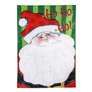 Ho Ho Ho Santa Applique Garden Flag