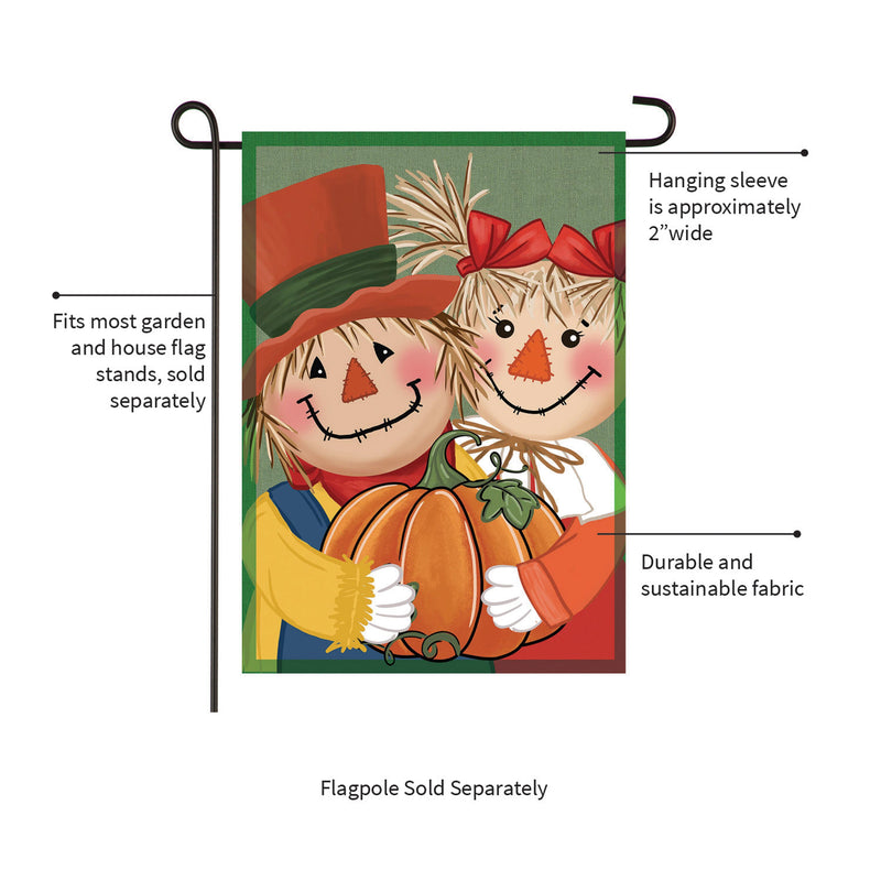 Couple Of Scarecrows Applique Garden Flag