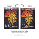 Welcome Autumn Leaves Applique Garden Flag