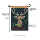 Patterned Reindeer Applique Garden Flag_x000D_