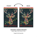 Patterned Reindeer Applique Garden Flag_x000D_