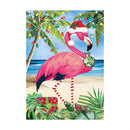 Christmas Flamingo Applique Garden Flag