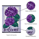 Hydrangea Welcome Garden Applique Flag