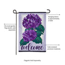 Hydrangea Welcome Garden Applique Flag