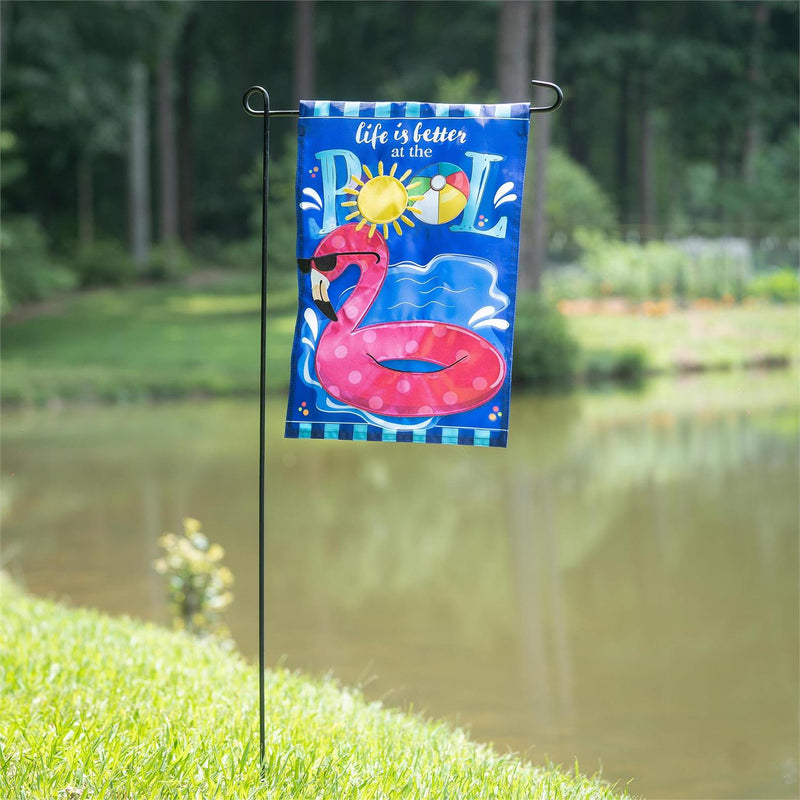 Life is Better at the Pool Applique Garden Flag