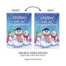 Chillin with My Snowmies Applique Garden Flag