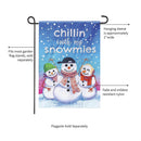 Chillin with My Snowmies Applique Garden Flag