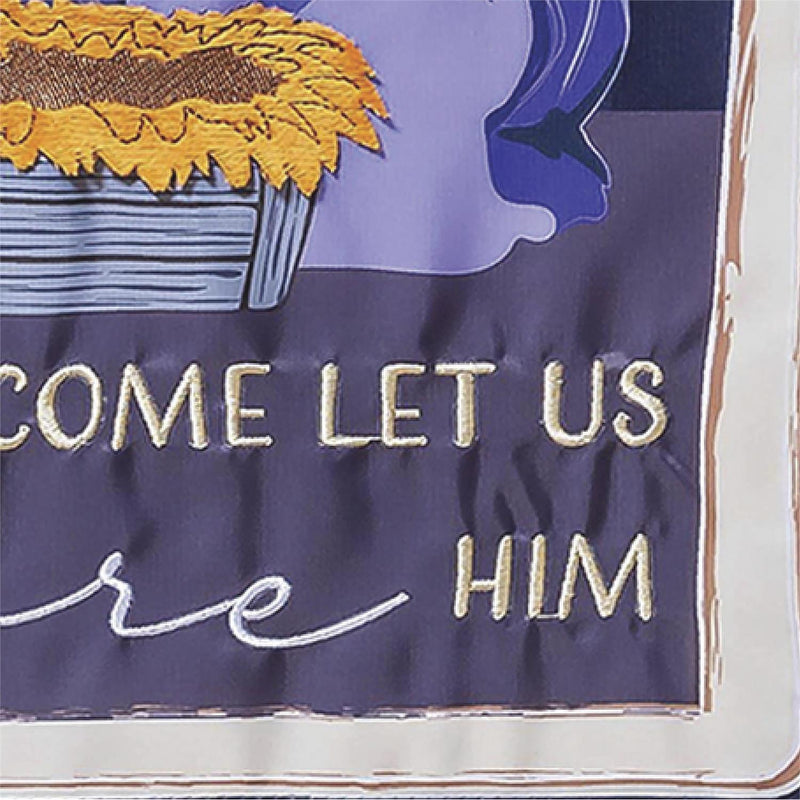 Come Let Us Adore Him Applique Garden Flag